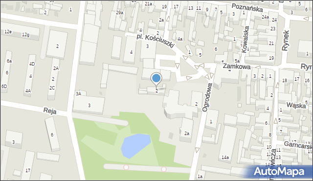 Pleszew, Plac Kościuszki Tadeusza, gen., 2, mapa Pleszew