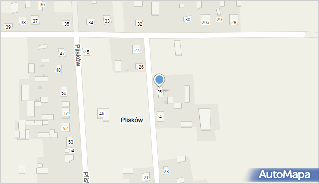 Plisków, Plisków, 25, mapa Plisków