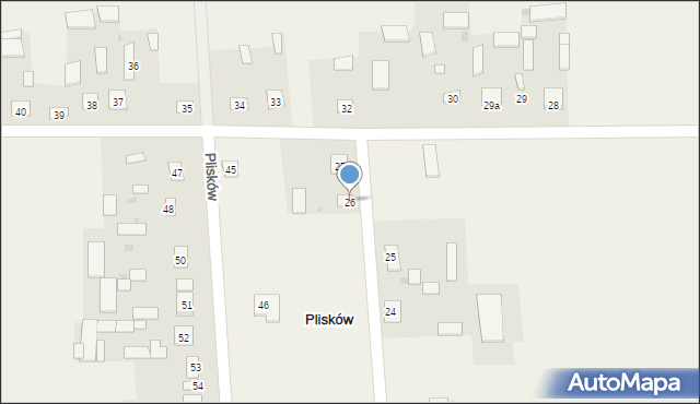 Plisków, Plisków, 26, mapa Plisków