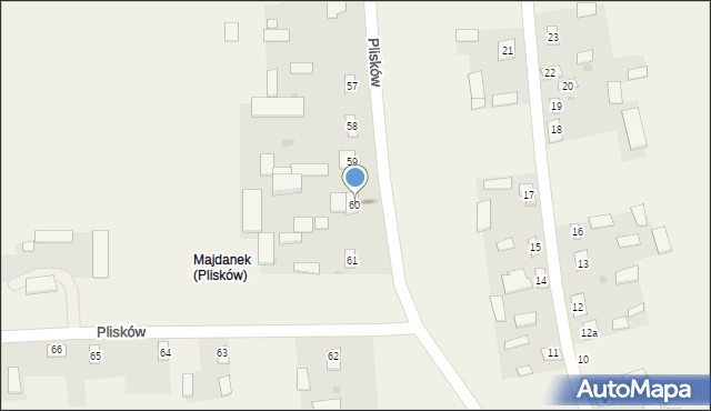 Plisków, Plisków, 60, mapa Plisków