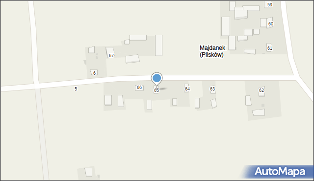 Plisków, Plisków, 65, mapa Plisków