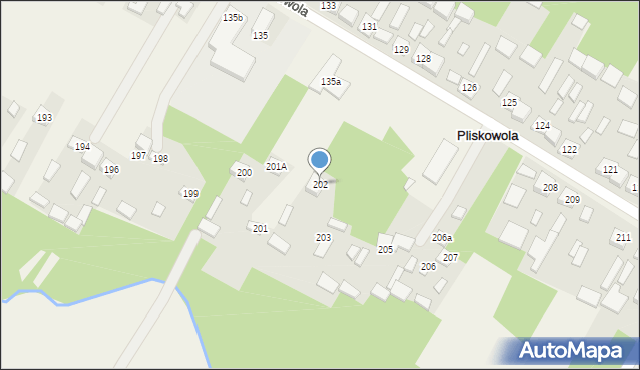 Pliskowola, Pliskowola, 202, mapa Pliskowola