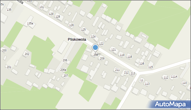 Pliskowola, Pliskowola, 208, mapa Pliskowola