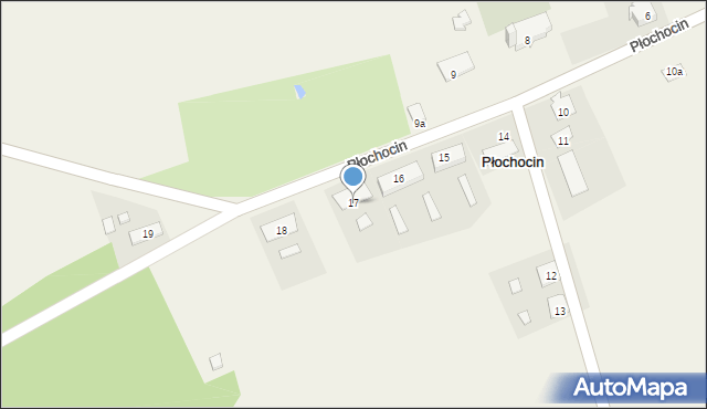 Płochocin, Płochocin, 17, mapa Płochocin