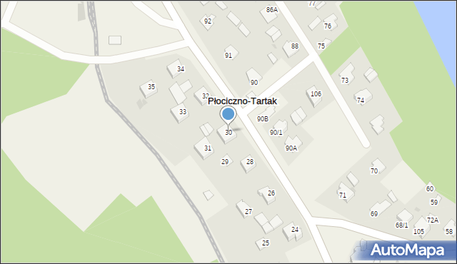 Płociczno-Tartak, Płociczno-Tartak, 30, mapa Płociczno-Tartak