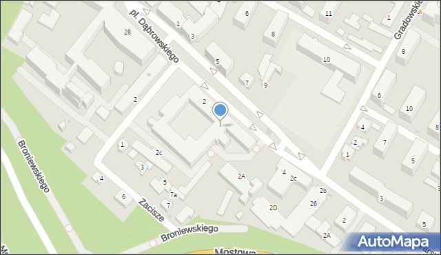 Płock, Plac Dąbrowskiego Jarosława, gen., 2A, mapa Płock