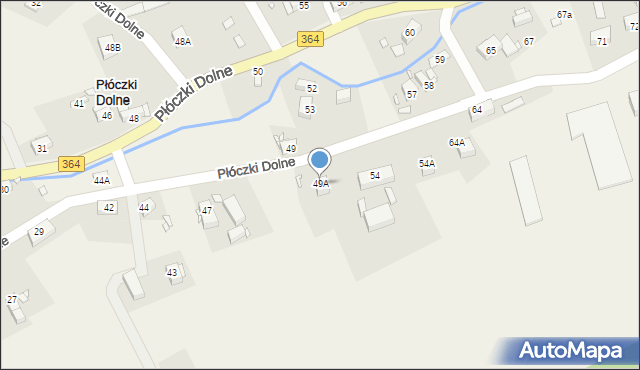 Płóczki Dolne, Płóczki Dolne, 49A, mapa Płóczki Dolne