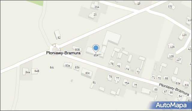 Płoniawy-Bramura, Płoniawy-Bramura, 80A, mapa Płoniawy-Bramura