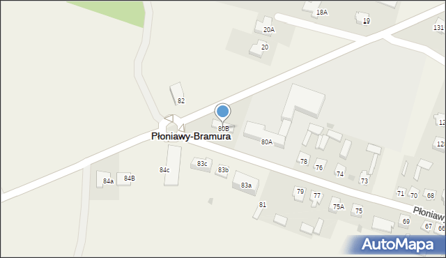 Płoniawy-Bramura, Płoniawy-Bramura, 80B, mapa Płoniawy-Bramura