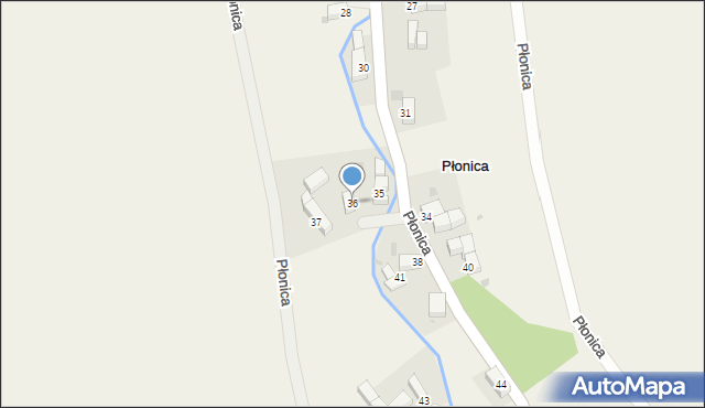 Płonica, Płonica, 36, mapa Płonica