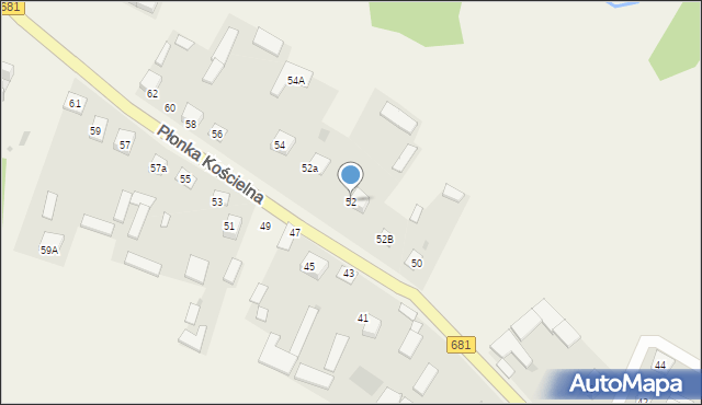 Płonka Kościelna, Płonka Kościelna, 52, mapa Płonka Kościelna