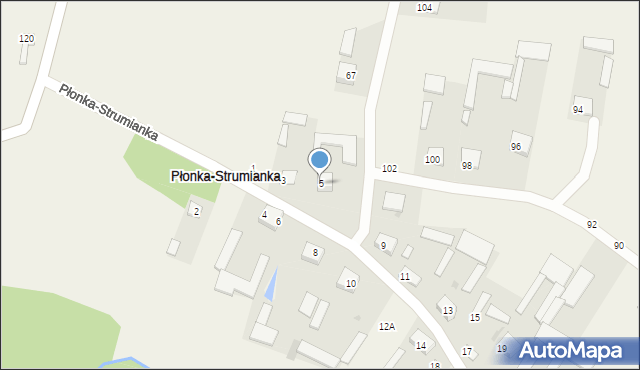 Płonka-Strumianka, Płonka-Strumianka, 5, mapa Płonka-Strumianka