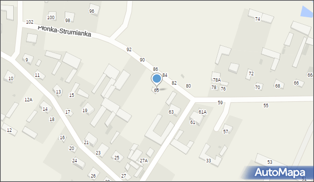 Płonka-Strumianka, Płonka-Strumianka, 65, mapa Płonka-Strumianka