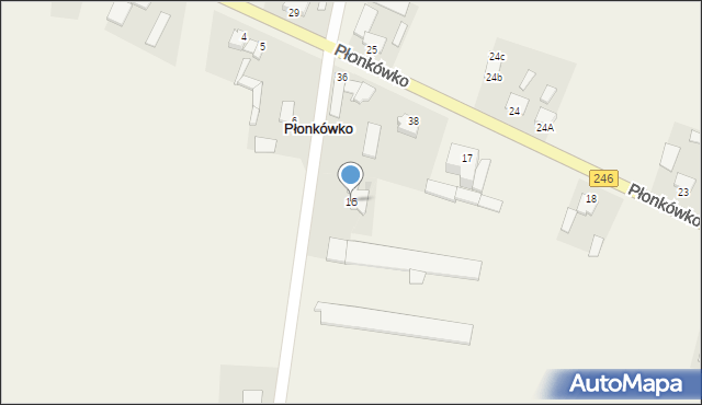 Płonkówko, Płonkówko, 16, mapa Płonkówko