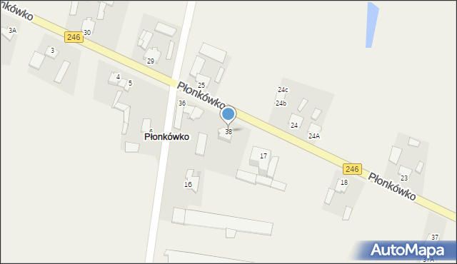 Płonkówko, Płonkówko, 38, mapa Płonkówko