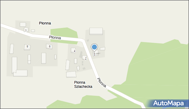 Płonna, Płonna, 1, mapa Płonna