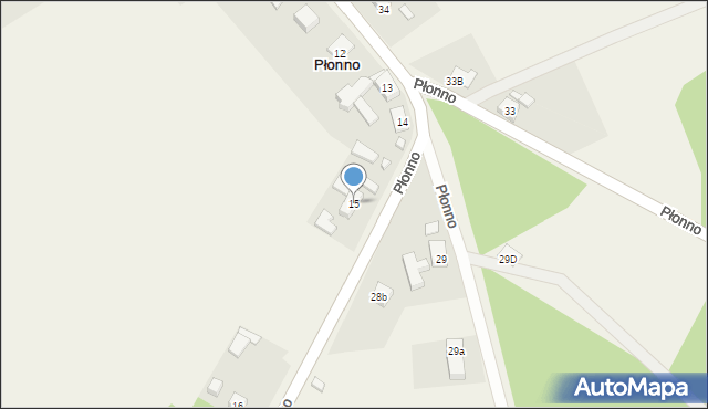 Płonno, Płonno, 15, mapa Płonno