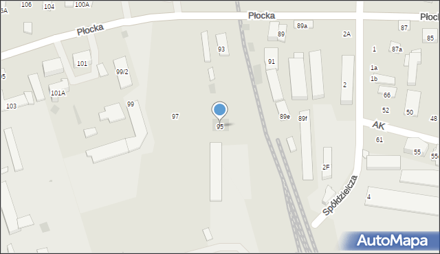 Płońsk, Płocka, 95, mapa Płońsk