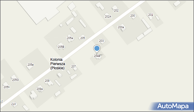 Płoskie, Płoskie, 204a, mapa Płoskie