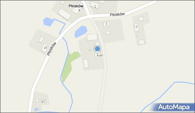 Płosków, Płosków, 7, mapa Płosków