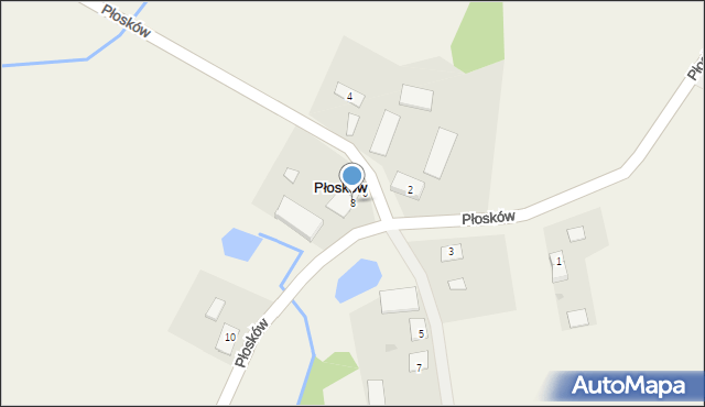 Płosków, Płosków, 8, mapa Płosków