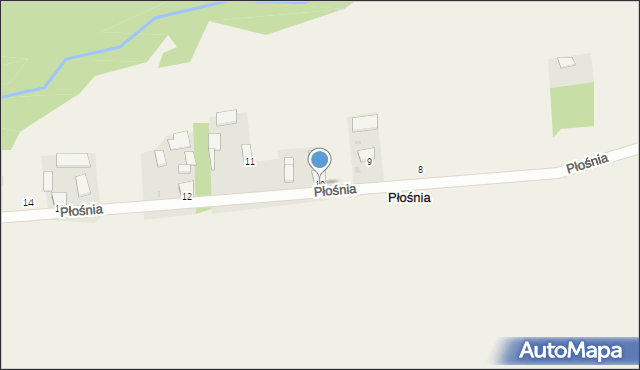 Płośnia, Płośnia, 10, mapa Płośnia