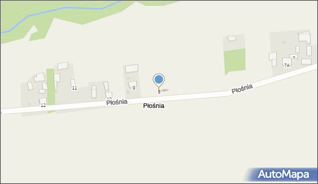 Płośnia, Płośnia, 8, mapa Płośnia