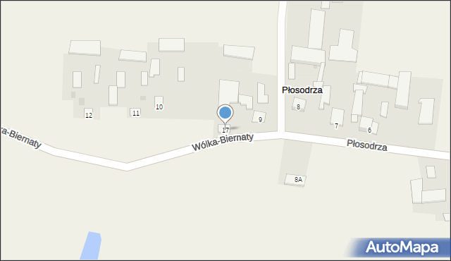 Płosodrza, Płosodrza, 17, mapa Płosodrza