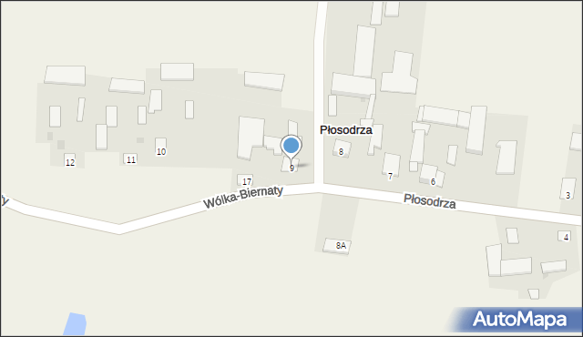 Płosodrza, Płosodrza, 9, mapa Płosodrza