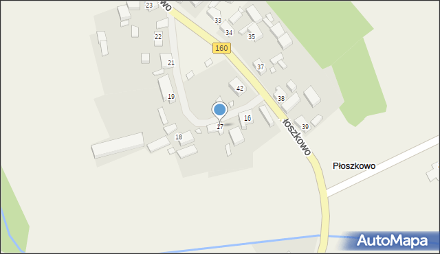 Płoszkowo, Płoszkowo, 17, mapa Płoszkowo