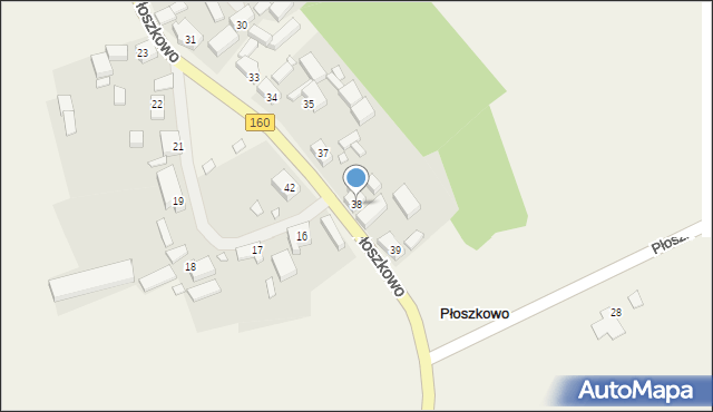 Płoszkowo, Płoszkowo, 38, mapa Płoszkowo