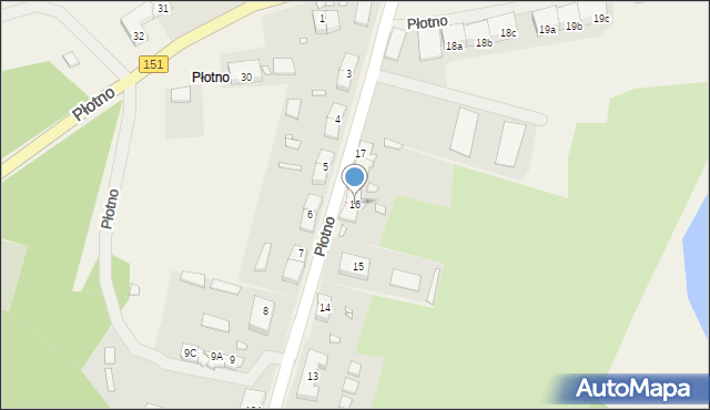 Płotno, Płotno, 16, mapa Płotno