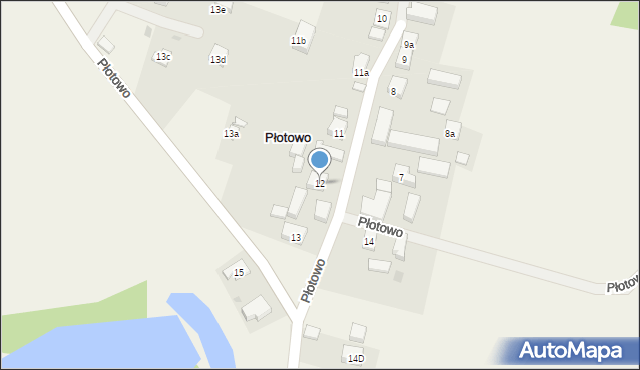 Płotowo, Płotowo, 12, mapa Płotowo