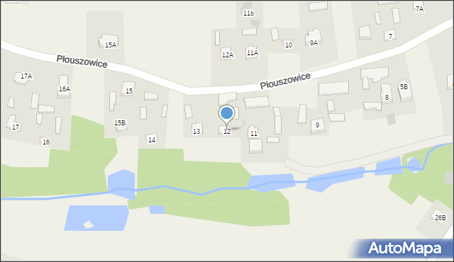 Płouszowice, Płouszowice, 12, mapa Płouszowice