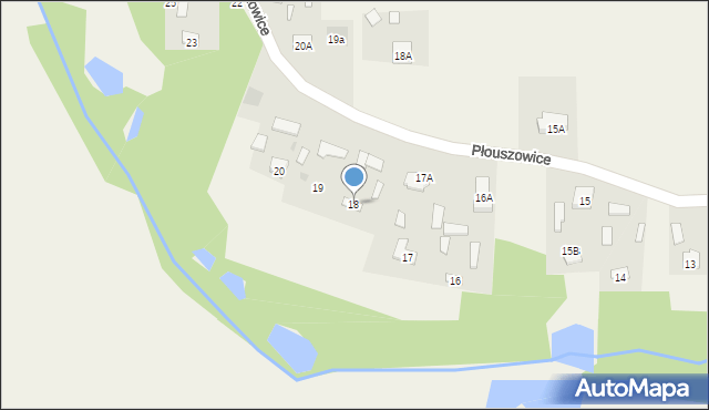 Płouszowice, Płouszowice, 18, mapa Płouszowice