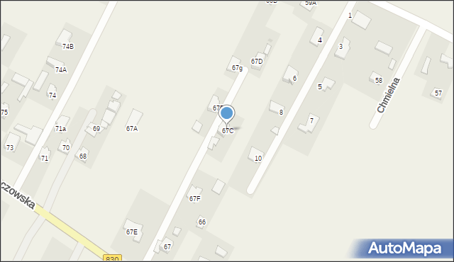 Płouszowice-Kolonia, Płouszowice-Kolonia, 67C, mapa Płouszowice-Kolonia