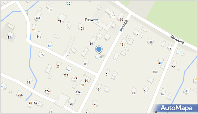 Płowce, Płowce, 31A, mapa Płowce