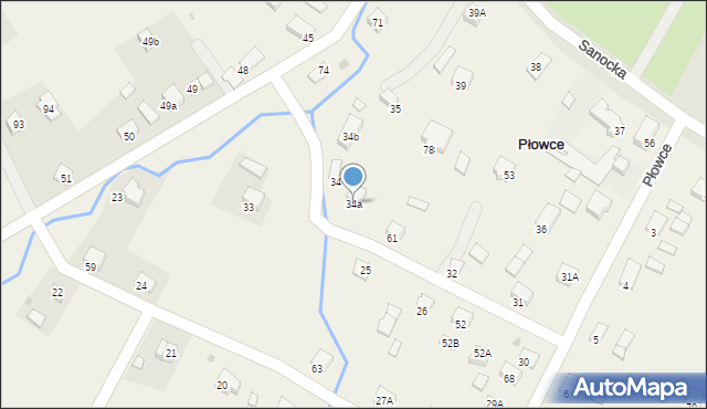 Płowce, Płowce, 34a, mapa Płowce