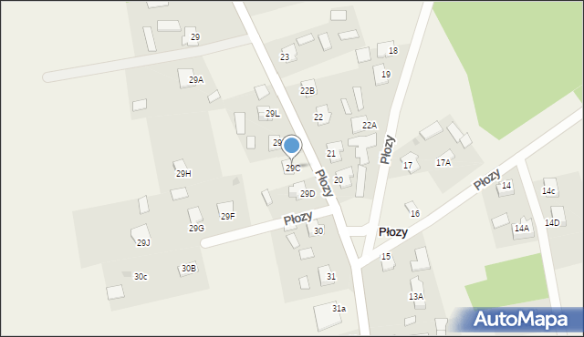 Płozy, Płozy, 29C, mapa Płozy