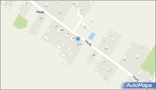 Płudy, Płudy, 13, mapa Płudy