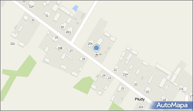 Płudy, Płudy, 25, mapa Płudy