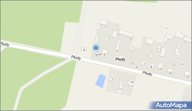 Płudy, Płudy, 3, mapa Płudy