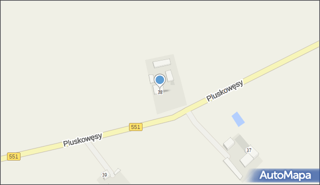 Pluskowęsy, Pluskowęsy, 38, mapa Pluskowęsy