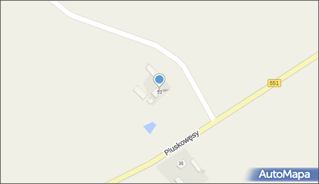 Pluskowęsy, Pluskowęsy, 53, mapa Pluskowęsy