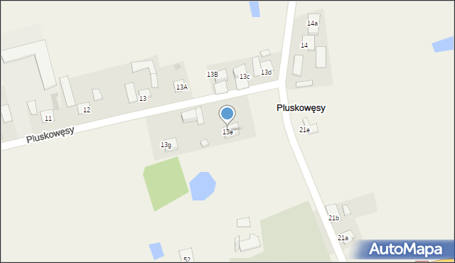 Pluskowęsy, Pluskowęsy, 13e, mapa Pluskowęsy