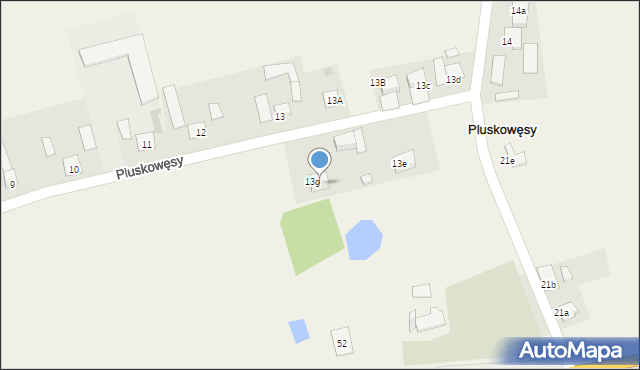 Pluskowęsy, Pluskowęsy, 28a, mapa Pluskowęsy