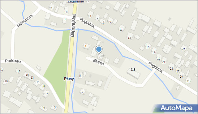 Płusy, Płusy, 16, mapa Płusy