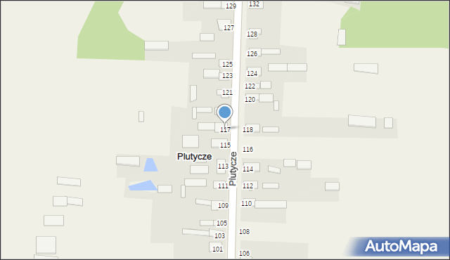 Plutycze, Plutycze, 117, mapa Plutycze