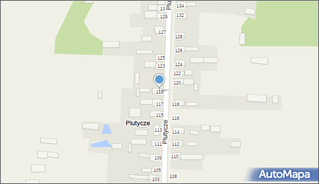 Plutycze, Plutycze, 119, mapa Plutycze