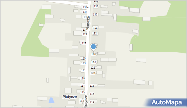 Plutycze, Plutycze, 126, mapa Plutycze